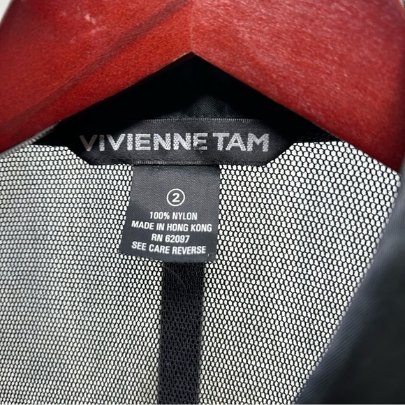 Vivienne Tam vintage bulk embroidered rare blouse button up 2 XS/small stretches - Picture 2 of 7